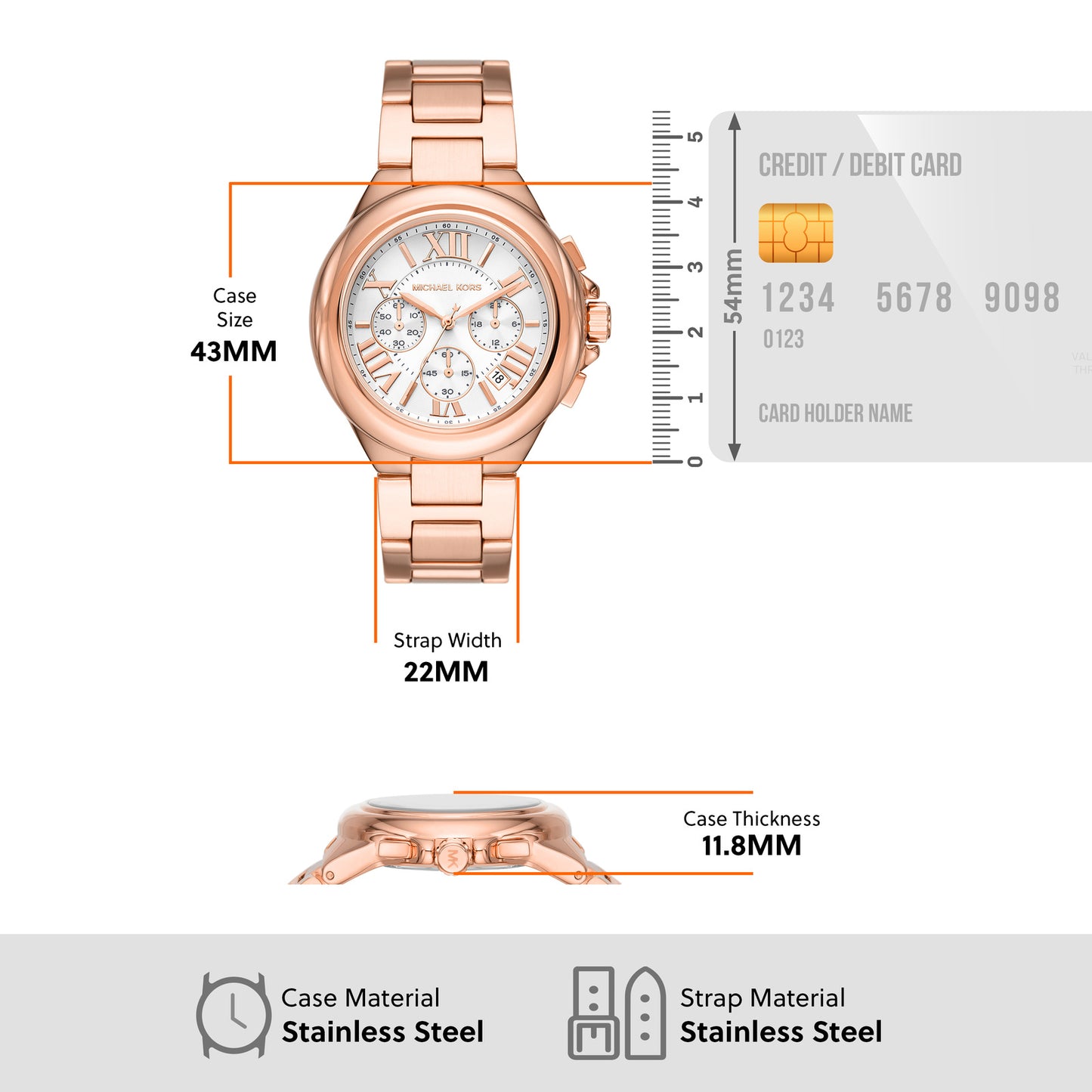 Michael Kors Chronograph White & Stainless Steel Women's Watch MK7271