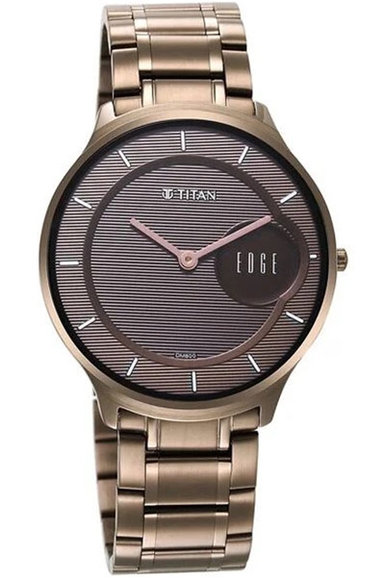 Titan Edge Baseline Grey Dial Analog Stainless Steel Strap watch for Men