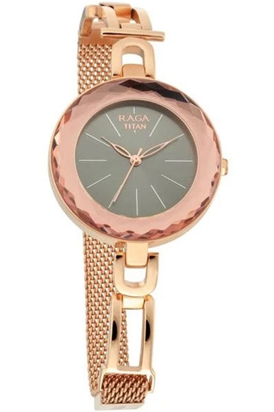 Titan Quartz Analog Black Dial Watch for Women