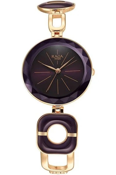 Titan Raga Delight Purple Dial Analog Metal Strap watch for Women