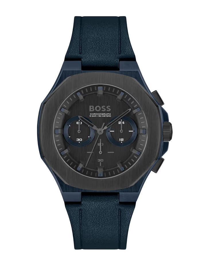 Analog Black & Leather Men's Watch 1514086