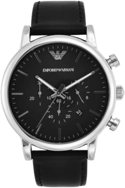 Emporio Armani  Black & Leather Men's Watch AR1828