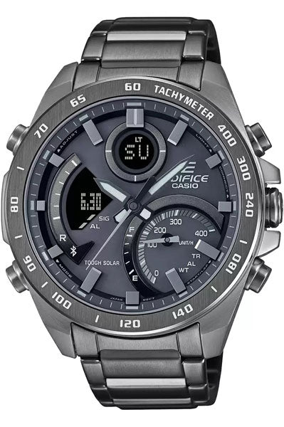 CASIO Analog-Digital Black & Stainless Steel Men's Watch ED527
