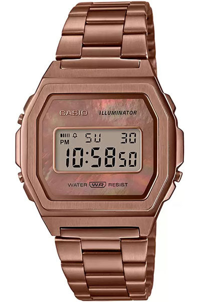 Casio Digital Rose Gold & Stainless Steel Unisex Watch D197