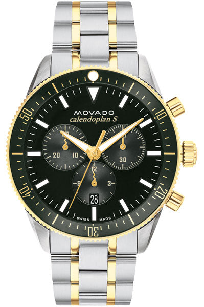 Movado Chronograph Green & Stainless Steel Men's Watch 3650167