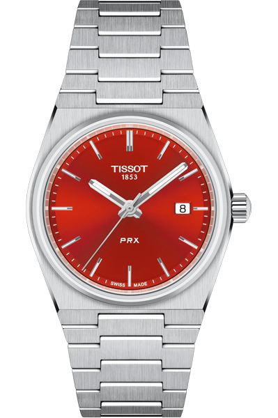 TISSOT Analog Red & Stainless Steel Unisex Watch T1372101142100