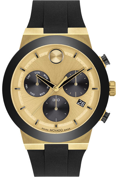 Movado Analog Gold & Silicone Men's Watch 3600895