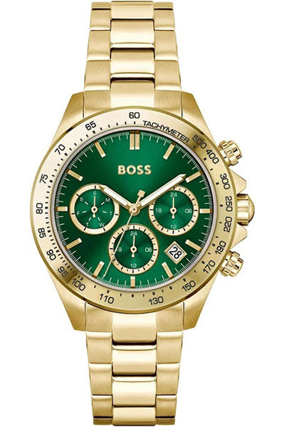 Boss Quartz Female Chronograph Green Stainless Steel Watch