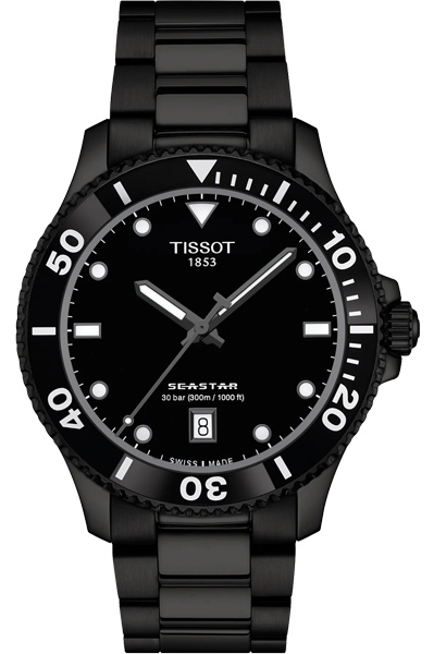 TISSOT Analog Black & Stainless Steel Unisex Watch T1204103305100
