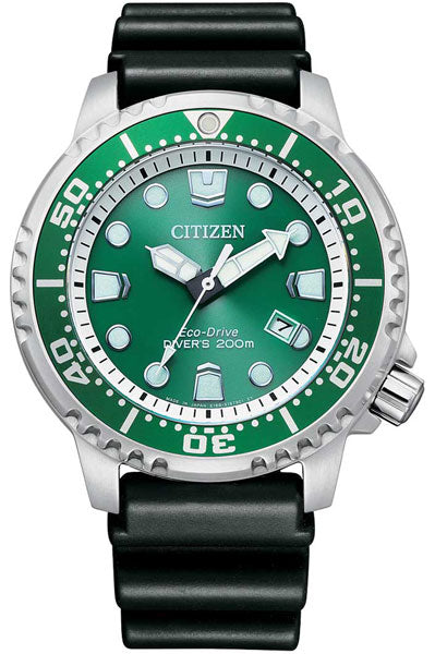 Citizen Analog Green & Rubber Men's Watch BN0158 18X