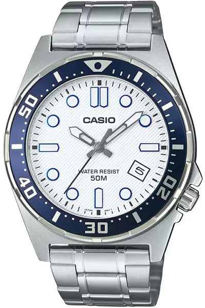 Casio Analog White & Stainless Steel Men's Watch A2379