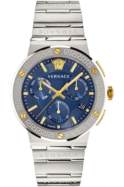 Versace Analog Blue & Stainless Steel Men's Watch VEZ900221