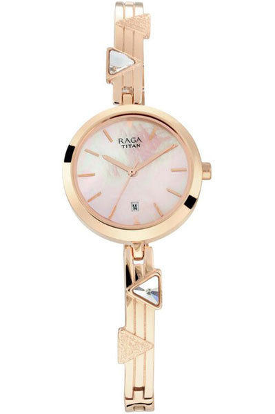 Analog Mother Of Pearl & Metal band Women's Watch NR2606WM04