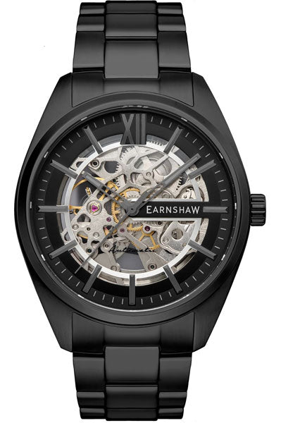 Earnshaw  Black & Stainless Steel Men's Watch ES 8208 55