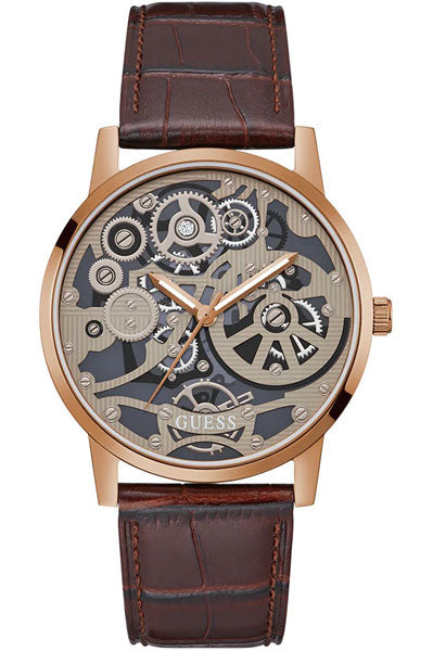 Guess Analog grey & Leather Men's Watch GW0570G2