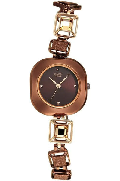 Analog Brown & Metal band Women's Watch NR95156KM01