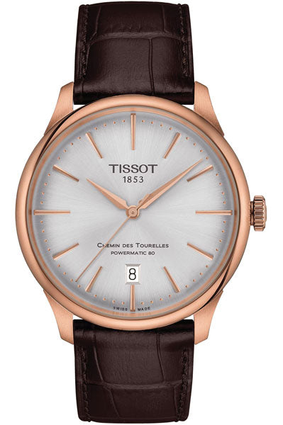 Silver & Leather Unisex Watch T1398073603100