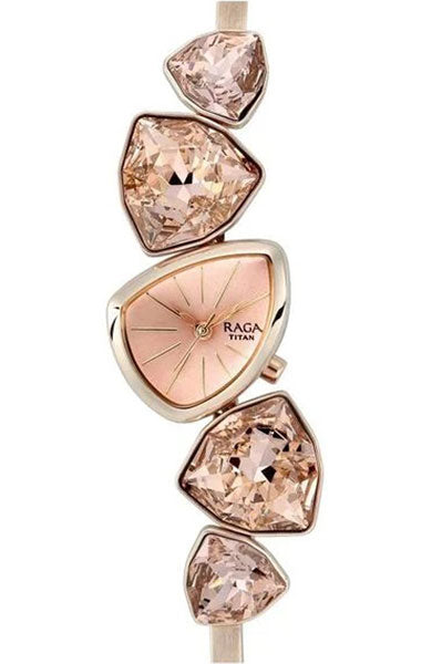 Raga I Am Pink Dial Women Watch With Metal Strap