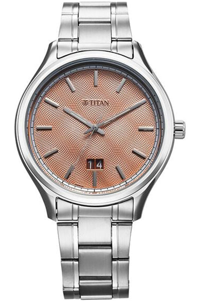 Analog Orange & Stainless Steel Men's Watch 10033SM04