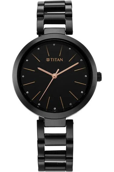 Workwear Quartz Analog Black Dial Black Stainless Steel Strap Watch for Women NS2480NM01