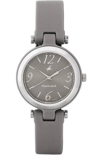 Fastrack Analog Grey & Silicone Women' NS68015PP02