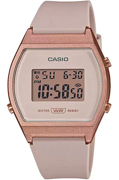 Casio Digital Rose Gold & Rubber Women's Watch D213