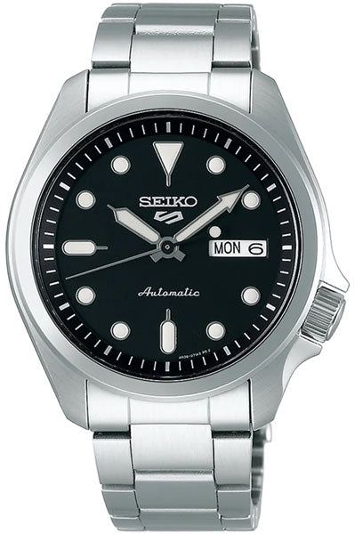 Seiko Analog Black & Stainless Steel Men's Watch SRPE55K1