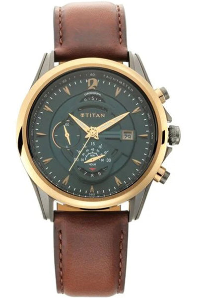 Chronograph Green & Leather Men' NS1830KL02