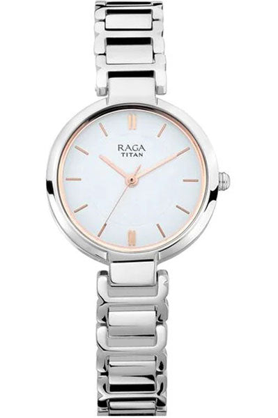 Raga Viva White Dial Analog Metal Strap watch for Women