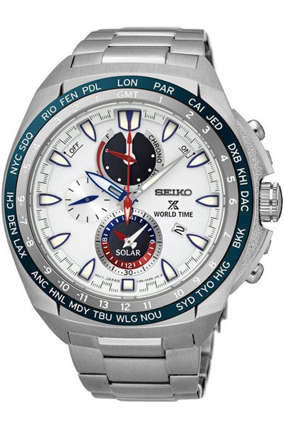 Seiko Analog White & Stainless Steel Men's Watch SSC485P1