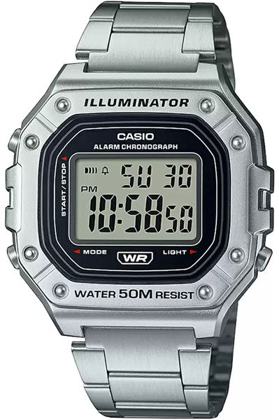 CASIO Digital Black & Stainless Steel Unisex Watch D227
