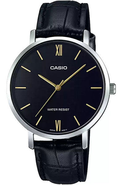 Casio Analog Black & Leather Women's Watch A1626