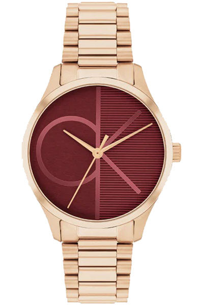 CALVIN KLEIN Analog Burgundy & Stainless Steel Unisex Watch 25200347