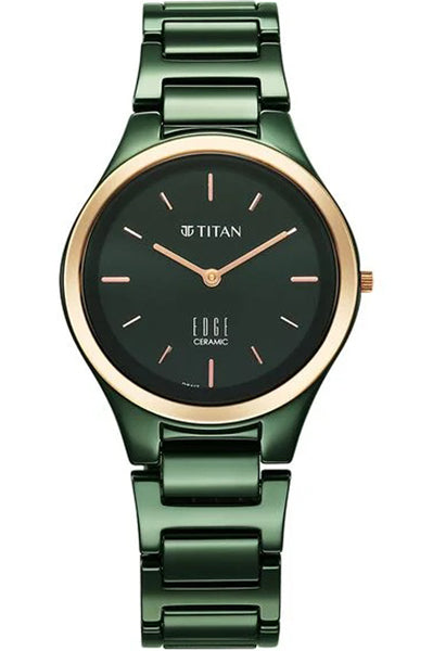 Analog Green & Ceramic Women' 2653KC12