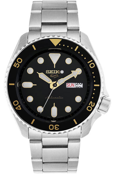 Seiko Analog Black & Stainless Steel Men's Watch SRPD57K1