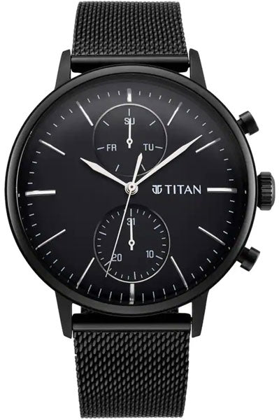 Multifunction Black & Stainless Steel Men's Watch NQ90135NM01