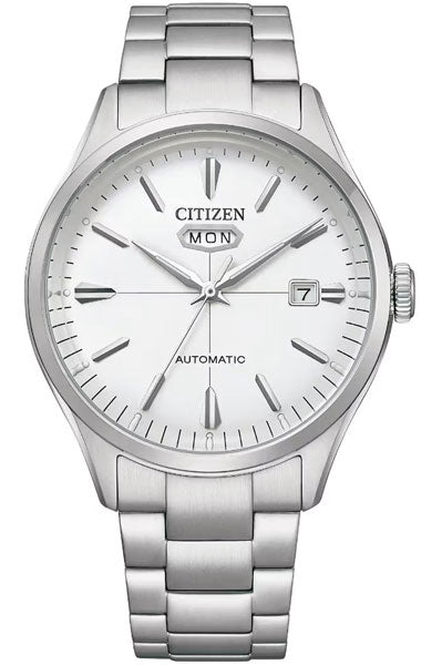 Analog White & Stainless Steel Men' nh8391-51a
