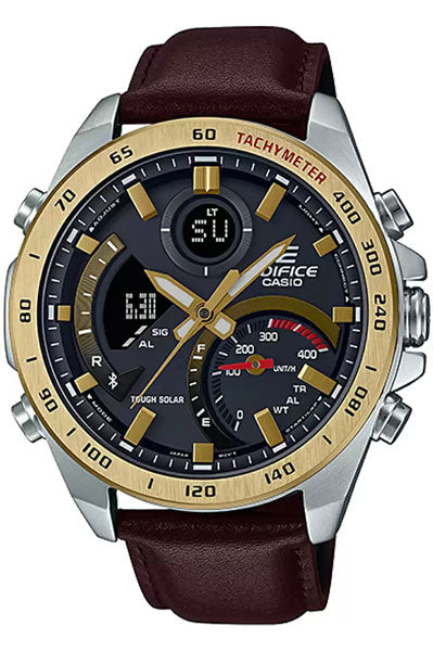 Casio Analog-Digital Gold & Leather Men's Watch EX530