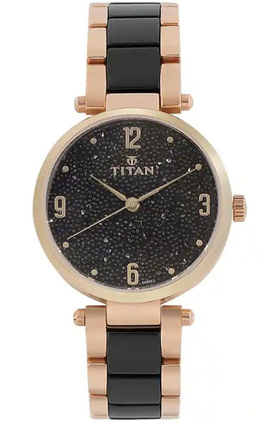 Analog Black & Stainless Steel Women's Watch NQ95061WD01