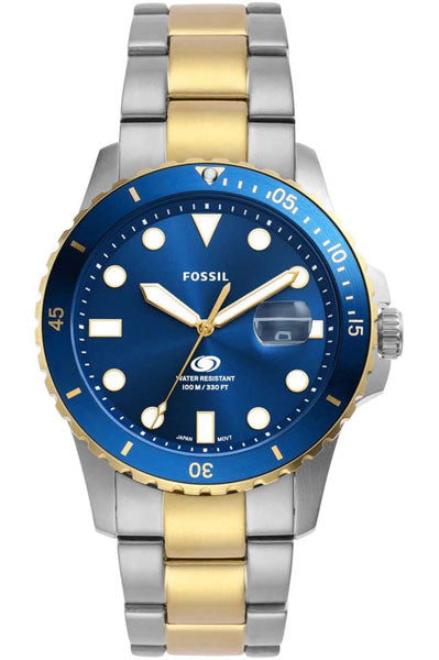 Fossil  Blue & Stainless Steel Men's Watch FS6034