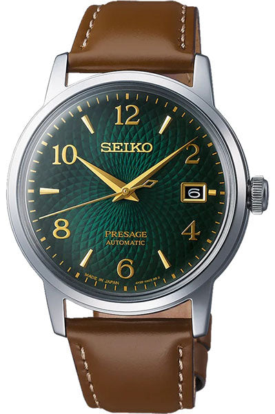 Seiko analog Green & Leather Unisex Watch SRPE45J1