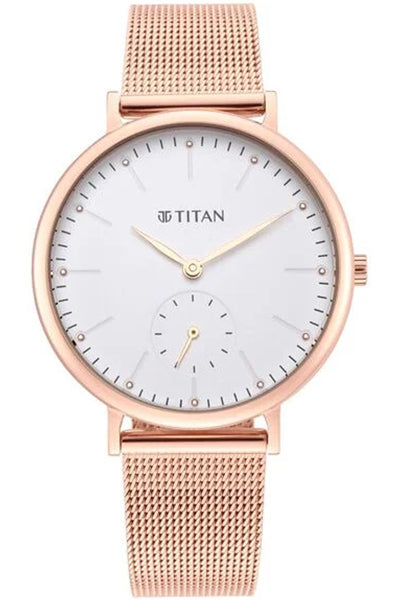 Analog White & Stainless Steel Women's Watch NS95142WM01