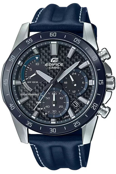 Casio Analog Black & Leather Men's Watch EX535