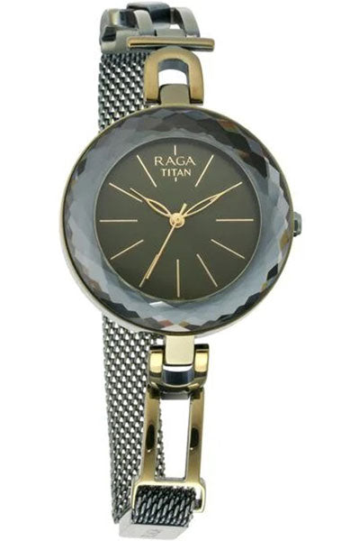 Raga Facets Gun Dial Women Watch With Stainless Steel Strap