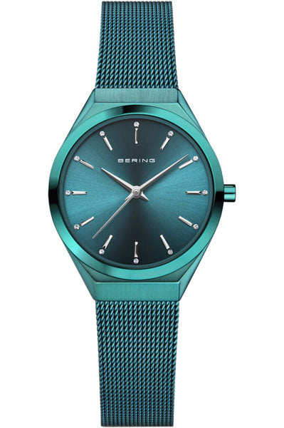 Bering Analog Green & Milanese Wowen's Watch 18729 888