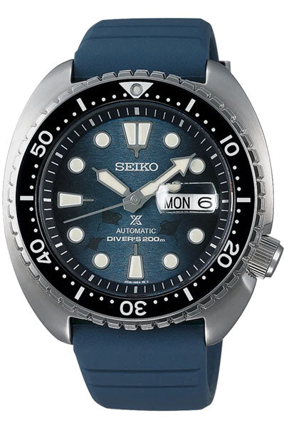 Seiko Analog Blue & Silicone Men's Watch SRPF77K1