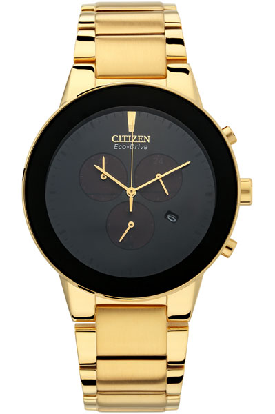 Citizen Analog Black & Stainless Steel Men's Watch AT2242 55E