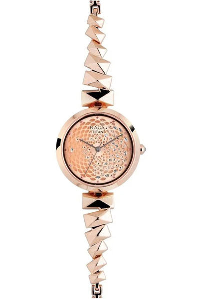 Analog Rose Gold & Stainless Steel Women's Watch NR95121WM01