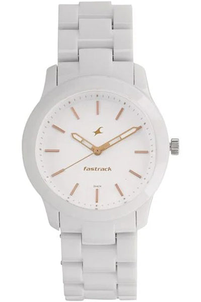 Fastrack Analog White & Plastic Women' NS68006PP02