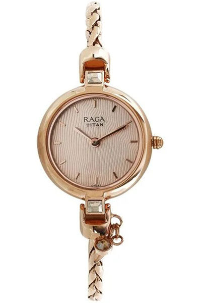 Raga Espana Rose Gold Dial Women Watch With Metal Strap